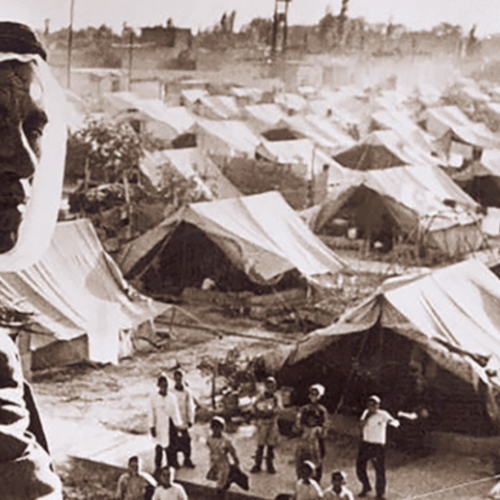 Palestinian man in a refugee camp