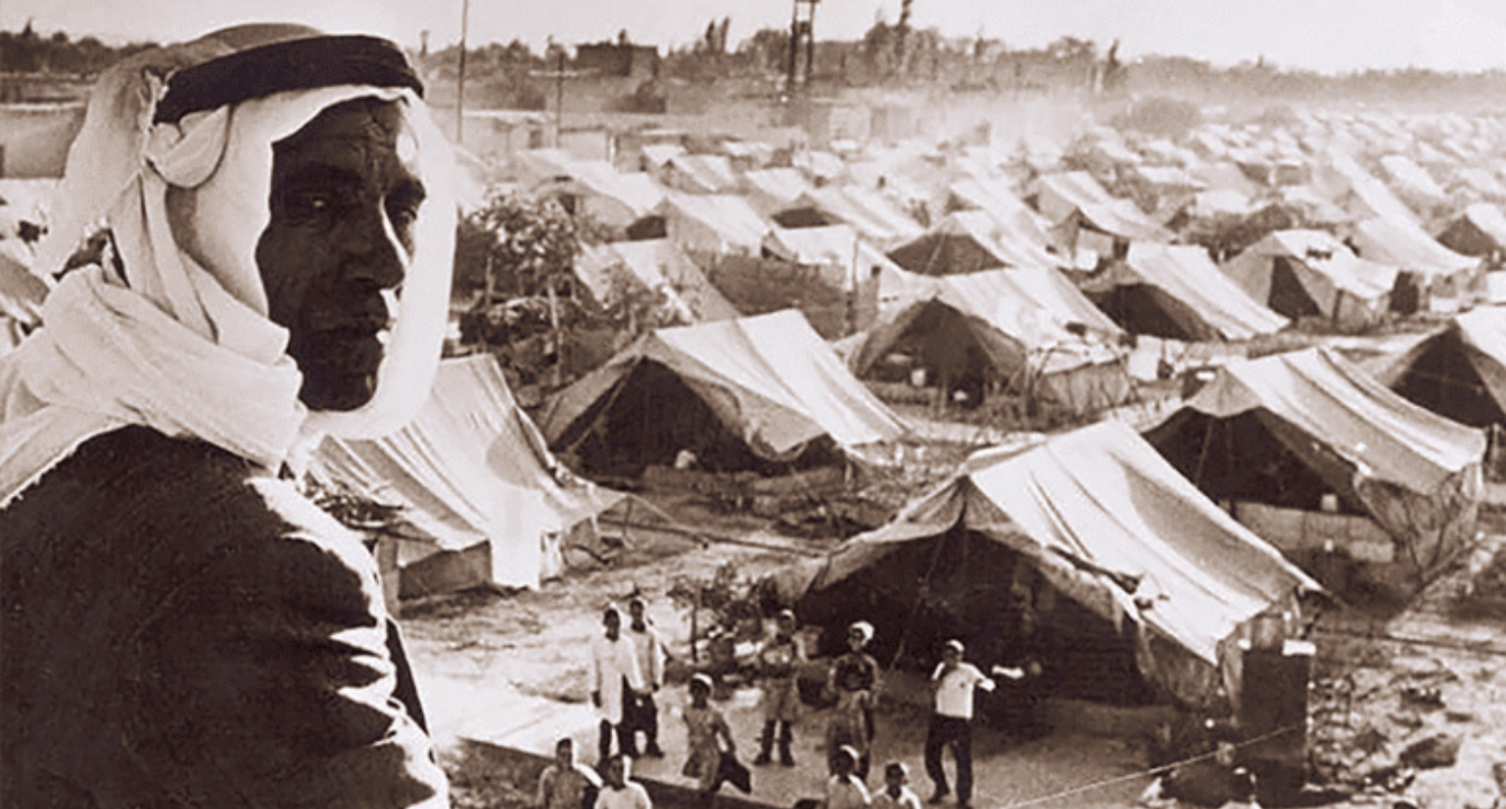 Palestinian man in a refugee camp